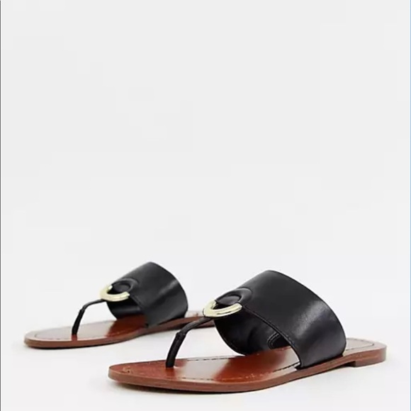 ALDO Ocericia leather ring post sandals in black - Picture 2 of 16